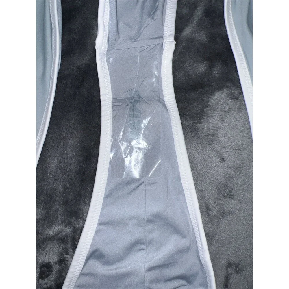4X SKIMS Sporty Zip-Up Swim Dipped Tanga Bottom Style Bb-TNG-3022 Color -Pacific